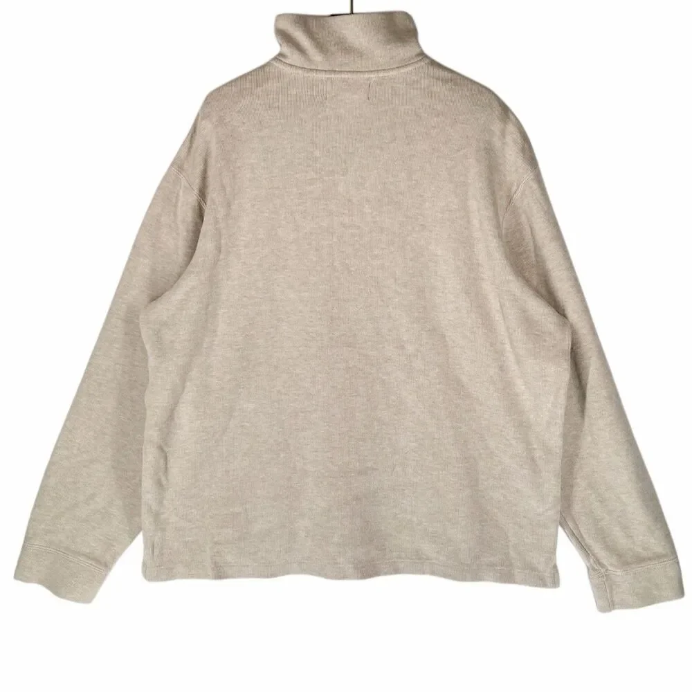 Polo Ralph Lauren Men’s XL 1/4 Zip Sweatshirt Sweater Beige Cotton Classic